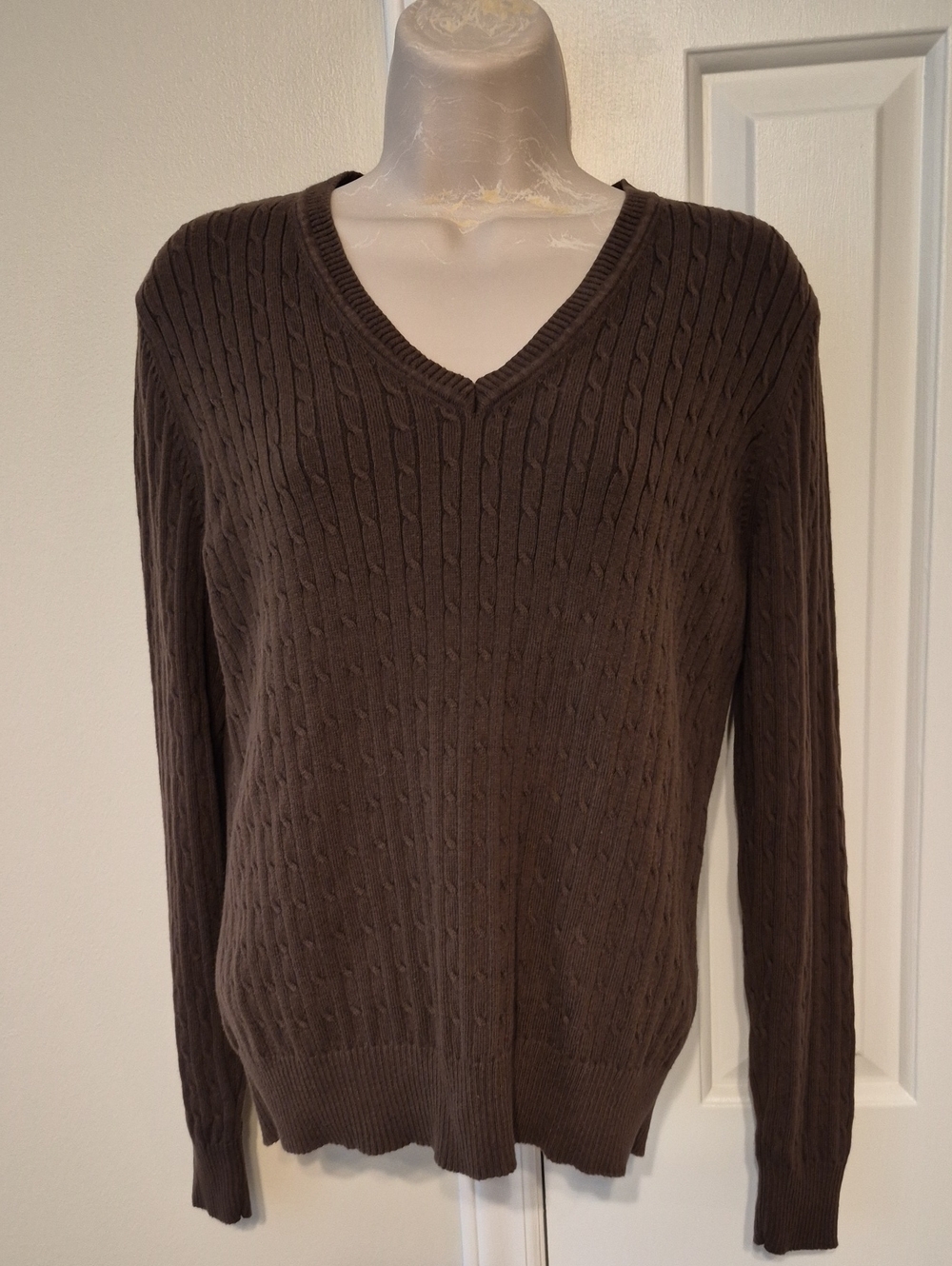 Kim Rogers Brown Crew Neck Pullover Sweater size Med